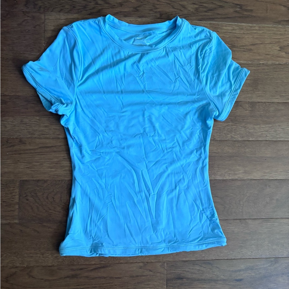 Blue Fitted Short Sleeve T-Shirt